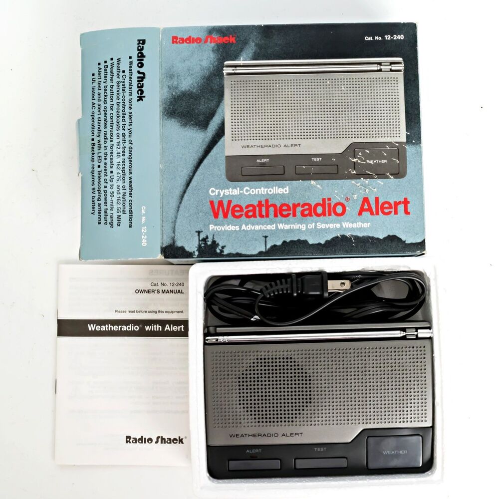 VTG Radio Shack Weather Radio Alert Model 12-240 Tested RadioShack Box & Manual